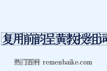 复用前韵呈黄教授组词是什么意思的图片